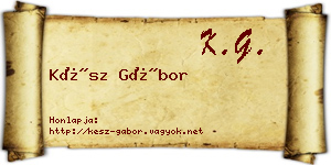 Kész Gábor névjegykártya